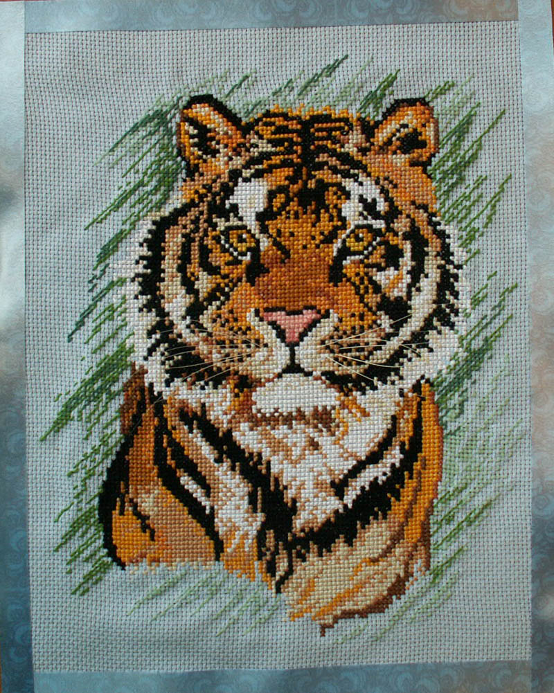 Вышивание крестом тигры