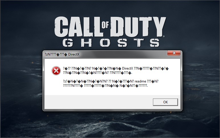 Ошибки игры call of duty. Call of Duty Ghosts ошибка. Call of Duty критическая ошибка. Call of Duty Ghosts ошибка при запуске. Ошибка иероглифы.